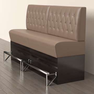 DENVER | Panchina del ristorante | L:H 140 x 133 cm | Taupe | Rombo Chesterfield | Pelle