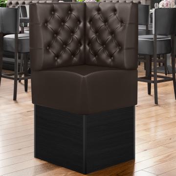 DENVER | Gastro Eckbank | B:H 64 x 133 cm | Braun | Chesterfield | Leder