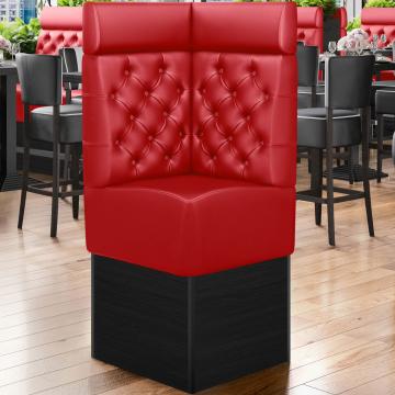 DENVER | Hörnsoffa till restaurang | B:H 64 x 158 cm | Röd | Chesterfield | Läder