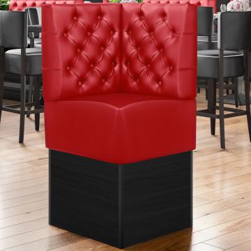 DENVER | Gastro Eckbank | B:H 64 x 133 cm | Rot | Chesterfield | Leder