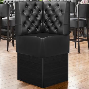 DENVER | Gastro Eckbank | B:H 64 x 133 cm | Schwarz | Chesterfield | Leder
