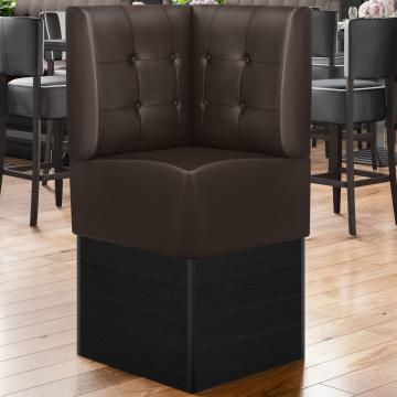 DENVER | Gastro Eckbank | B:H 64 x 133 cm | Braun | Chesterfield Button | Leder