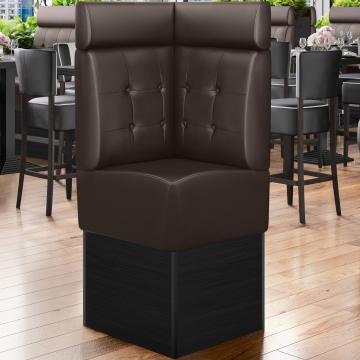 DENVER | Gastro Eckbank | B:H 64 x 158 cm | Braun | Chesterfield Button | Leder