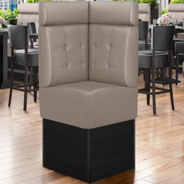 DENVER | Gastro Eckbank | B:H 64 x 158 cm | Taupe | Chesterfield Button | Leder