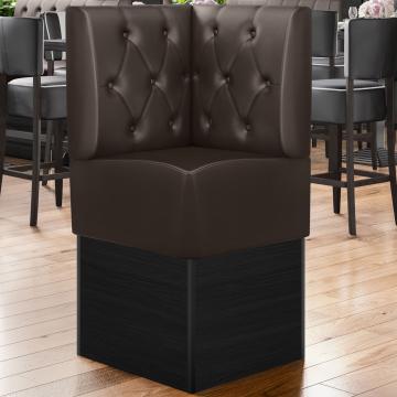 DENVER | Gastro Eckbank | B:H 64 x 133 cm | Braun | Chesterfield Raute | Leder