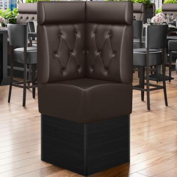 DENVER | Gastro Eckbank | B:H 64 x 158 cm | Braun | Chesterfield Raute | Leder