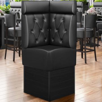 DENVER | Hörnsoffa till restaurang | B:H 64 x 158 cm | Svart | Chesterfield romb | Läder