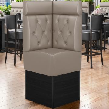 DENVER | Gastro Eckbank | B:H 64 x 158 cm | Taupe | Chesterfield Raute | Leder