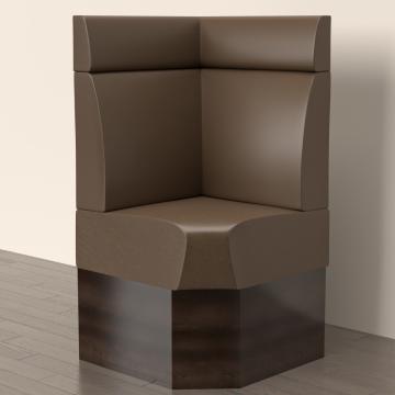 DENVER | Gastro Eckbank | B:H 60 x 158 cm | Braun | Glatt | Leder