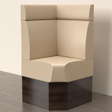 DENVER | Gastro Eckbank | B:H 60 x 158 cm | Creme | Glatt | Leder
