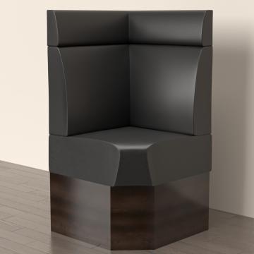 DENVER | Gastro Eckbank | B:H 60 x 158 cm | Schwarz | Glatt | Leder