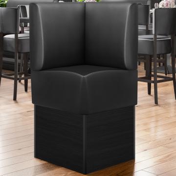 DENVER | Gastro Eckbank | B:H 64 x 133 cm | Schwarz | Glatt | Leder