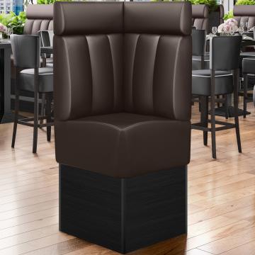 DENVER | Gastro Eckbank | B:H 64 x 158 cm | Braun | Gestreift | Leder