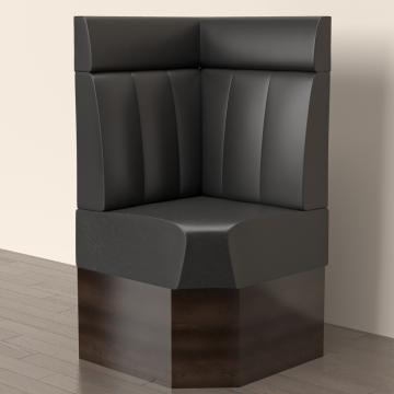 DENVER | Gastro Eckbank | B:H 60 x 158 cm | Schwarz | Gestreift | Leder