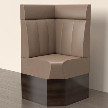 DENVER | Gastro Eckbank | B:H 60 x 158 cm | Taupe | Gestreift | Leder