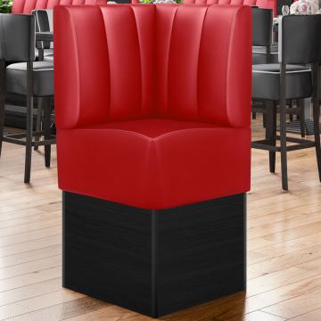 DENVER | Gastro Eckbank | B:H 64 x 133 cm | Rot | Gestreift | Leder