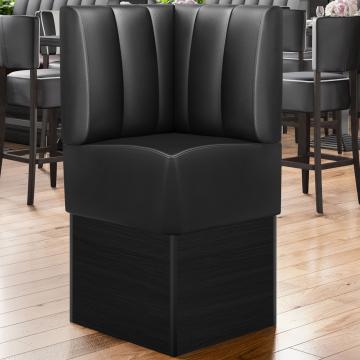 DENVER | Gastro Eckbank | B:H 64 x 133 cm | Schwarz | Gestreift | Leder