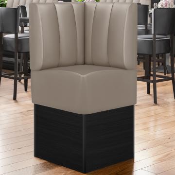 DENVER | Gastro Eckbank | B:H 64 x 133 cm | Taupe | Gestreift | Leder