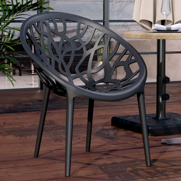 AMAZONAS | Designer plaststol | Svart | plast | Stabelbar