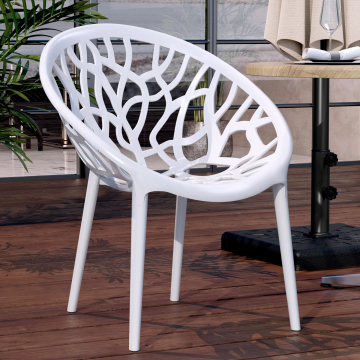 AMAZONAS | Designer plaststol | Hvit | plast | Stabelbar