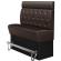 DENVER | Hög restaurangsoffa | B:H 140 x 158 cm | Brun | Chesterfield romb | Läder