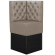 DENVER | Hörnsoffa till restaurang | B:H 64 x 133 cm | Taupe | Chesterfield | Läder
