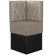 DENVER | Hörnsoffa till restaurang | B:H 64 x 133 cm | Taupe | Chesterfield romb | Läder