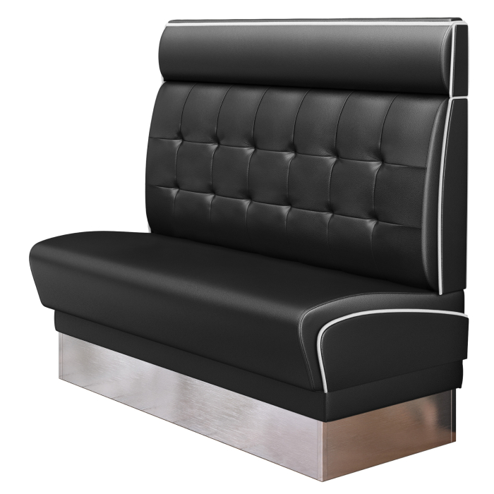 DINER 3 | Banco American Diner | Ancho:Alto 180 x 123 cm | Botón Chesterfield NO | Negro | Cuero