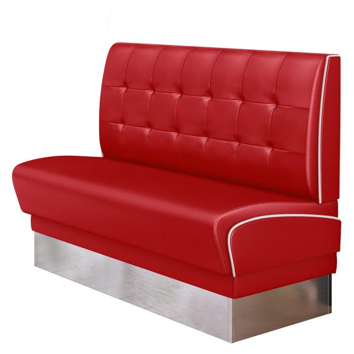 DINER 3 | American Diner Bench | W:H 100 x 103 cm | Chesterfield NO Button | Red | Leather