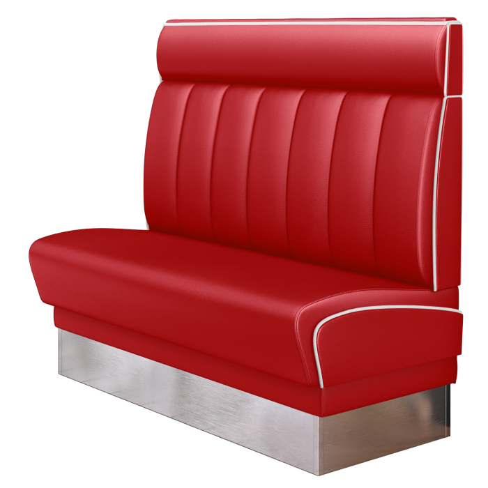 DINER 3 | American Diner Bench | W:H 100 x 123 cm | Striped | Red | Leather