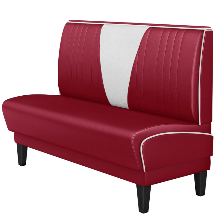 DINER VEGAS 1 | Banco American Diner | Ancho:Alto 100 x 103 cm | Acolchado en V | Rojo | Cuero