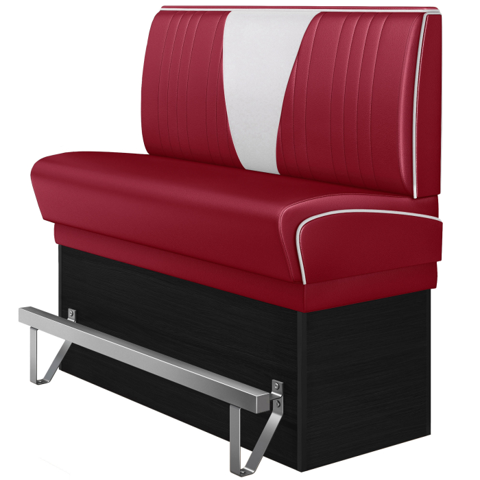 DINER VEGAS 2 | Amerikaanse Diner Zitbank | B:H 100 x 133 cm | V-quilten | Rood | Leer