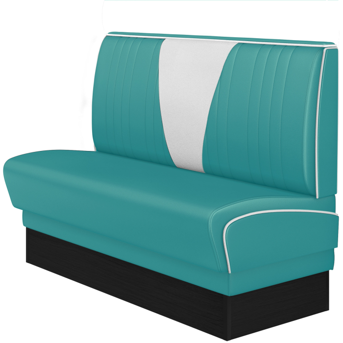 DINER VEGAS 2 | Cabina pancha Diner Americano | L:H 140 x 103 cm | Trapuntatura a V | Turchese | Pelle