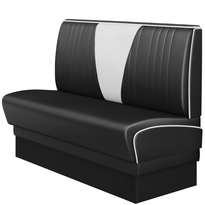 DINER VEGAS 2 | American Diner Bench | W:H 140 x 103 cm | V-quilting | Black | Leather