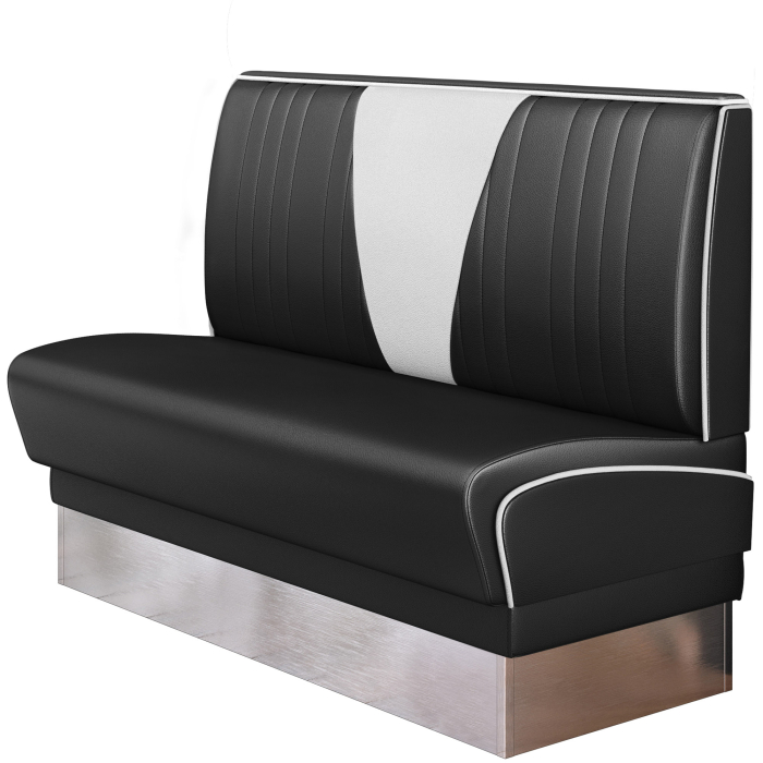 DINER VEGAS 3 | Banco American Diner | Ancho:Alto 160 x 103 cm | Acolchado en V | Negro | Cuero