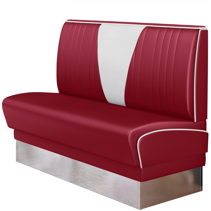 DINER VEGAS 3 | Cabina pancha Diner Americano | L:H 100 x 103 cm | Trapuntatura a V | Rosso | Pelle