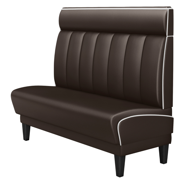 DINER 1 | Restaurantsofa i diner stil | B: H 180 x 123 cm | Stripete | brun | lær