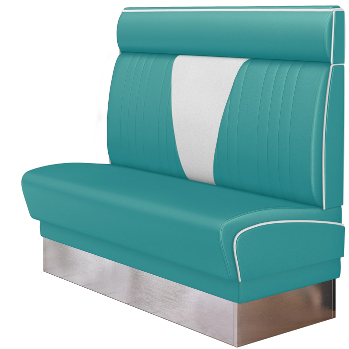 DINER VEGAS 3 | Banquette de dîner américain | L:H 120 x 123 cm | Patchwork en V | Turquoise | Cuir