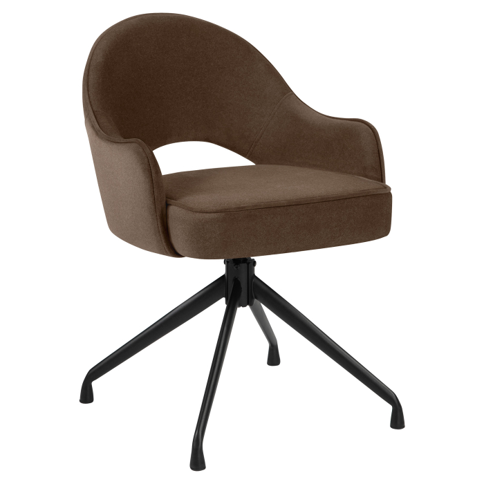 Diana | Hotel Chair | Brown | Velvet | Swivel Base