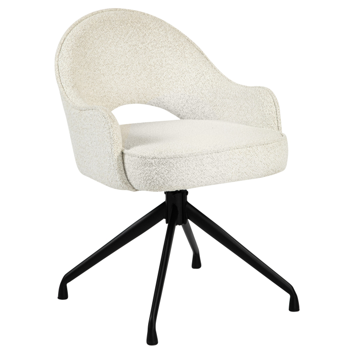 Diana | Hotel Chair | Cream | Teddy Fabric | Swivel Base