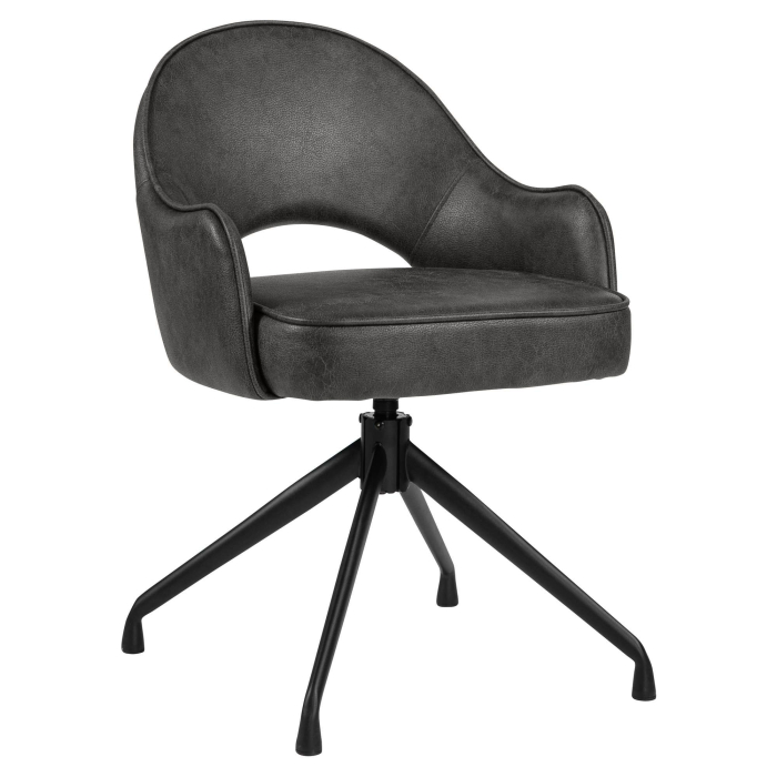 Diana | Hotel Silla | Negro | Cuero | Base Giratoria