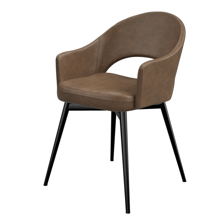 Diana | Hotel Stuhl | Braun | Leder