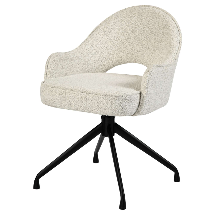 Diana | Hôtel Stuhl | Crème | Teddystoff | Pied pivotant