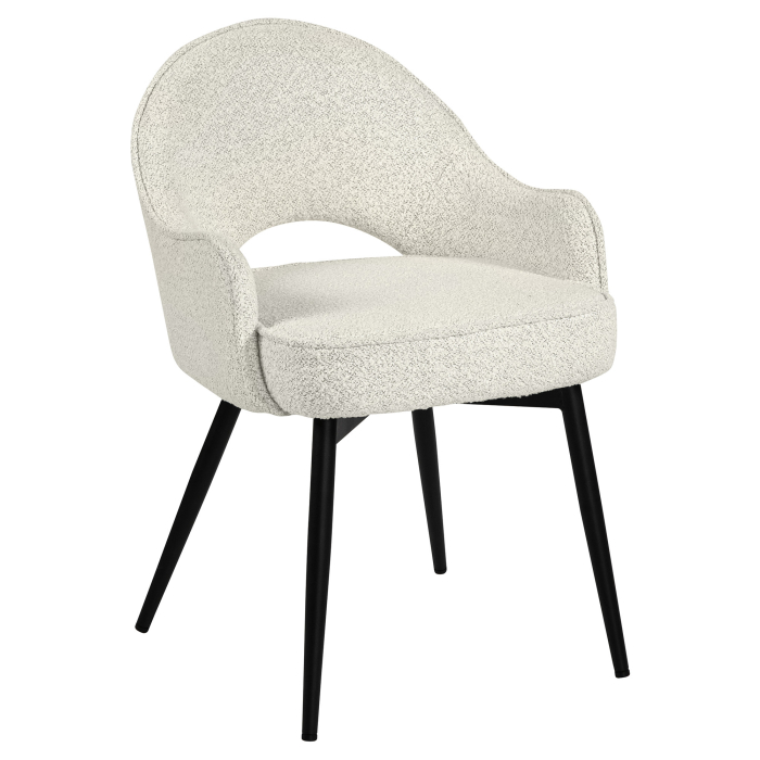 Diana | Hôtel Stuhl | Crème | Tissu en peluche