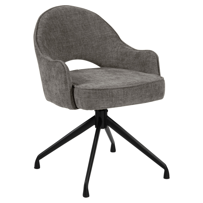 Diana | Hotel Stuhl | Grau | Stoff/Textil | Drehfuß