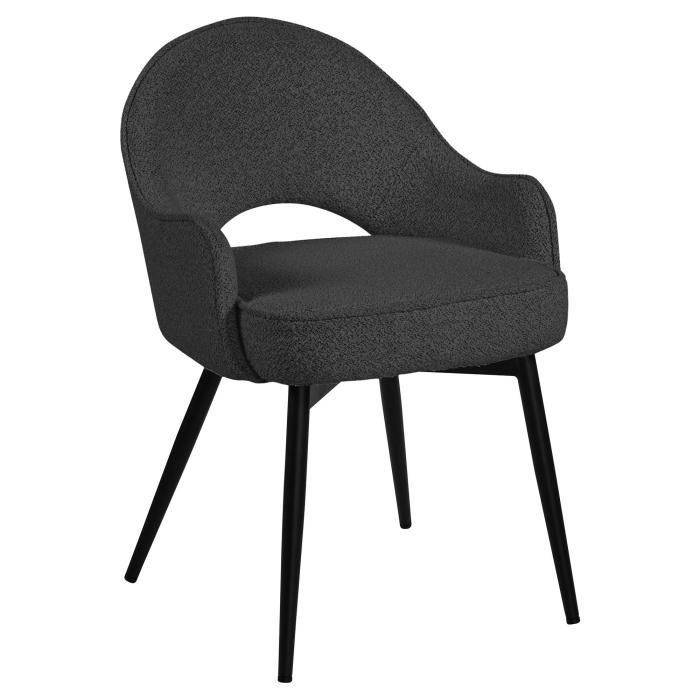 Diana | Hôtel Stuhl | Gris Foncé | Tissu en Peluche