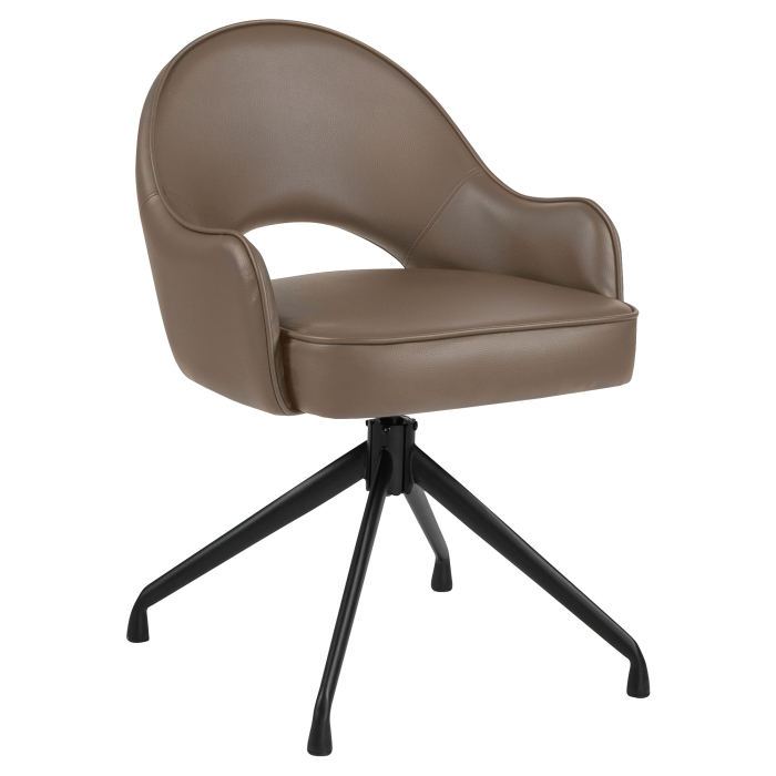 Diana | Hotel Stuhl | Taupe | Leder | Drehfuß