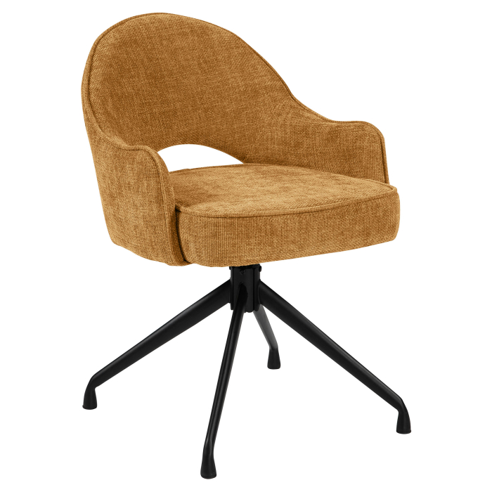 Diana | Hotell Stol | Honning Brun | Stoff/Tekstil | Dreibensfot