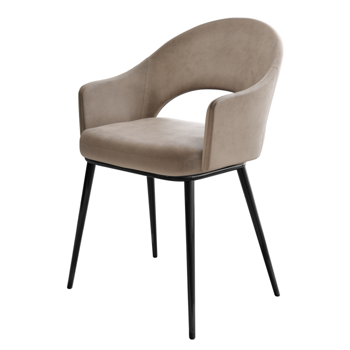 DIANA | Krzesło hotelowe | Aksamit | Taupe