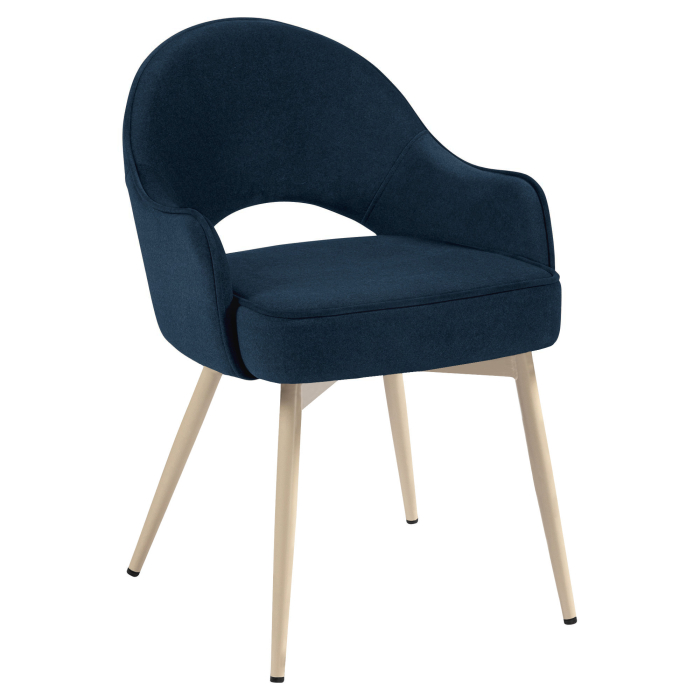 Diana | Hotel Stuhl | Blau | Samt | Gestell Weiß
